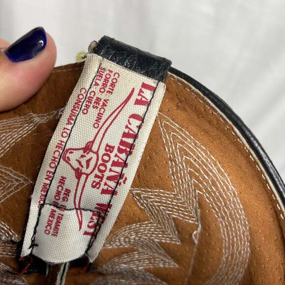 Vintage La Cabaña West Cowhide Vaqueros Boots - Picture 9 of 12